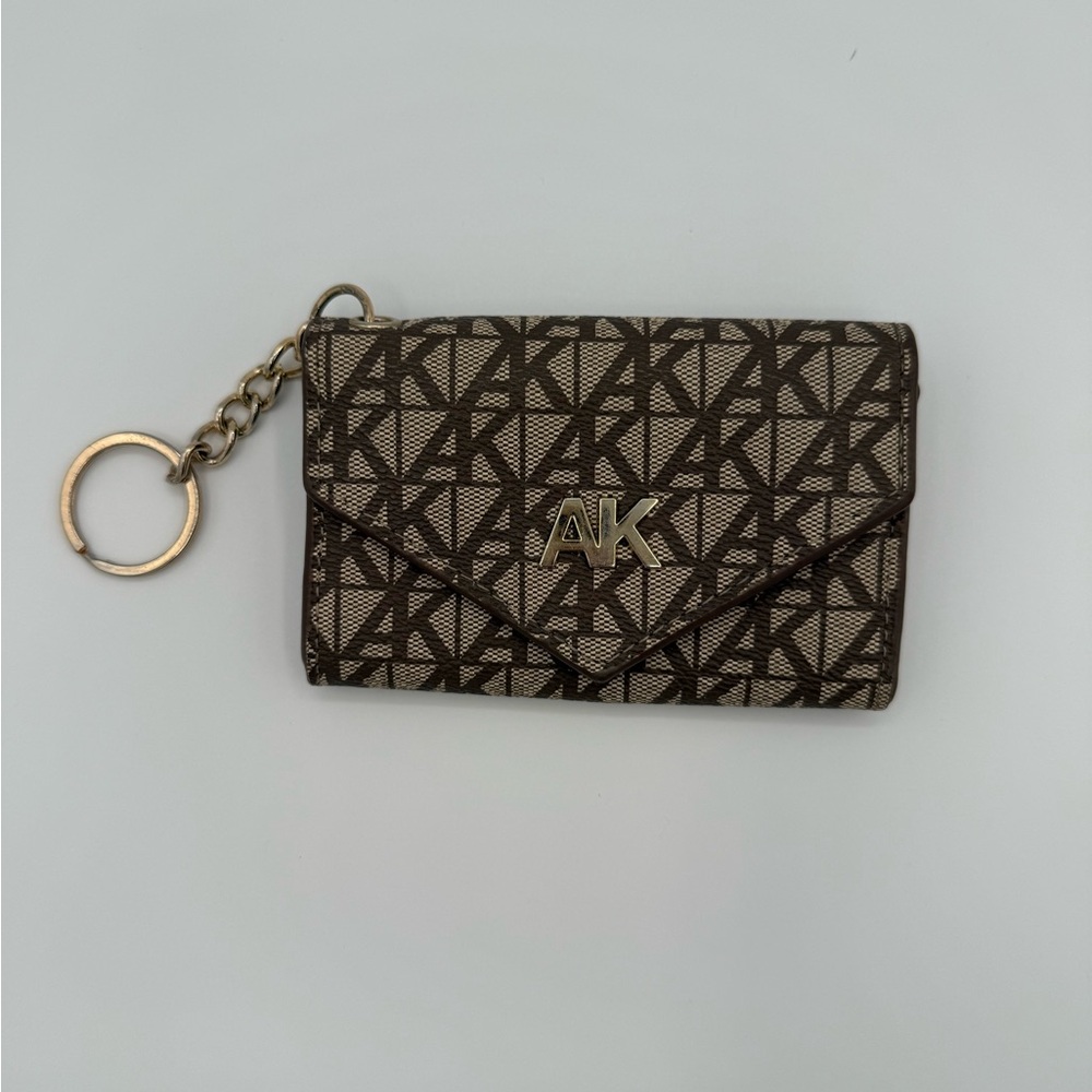 Anne Klein Signature Brown Keychain Flap Card Wallet